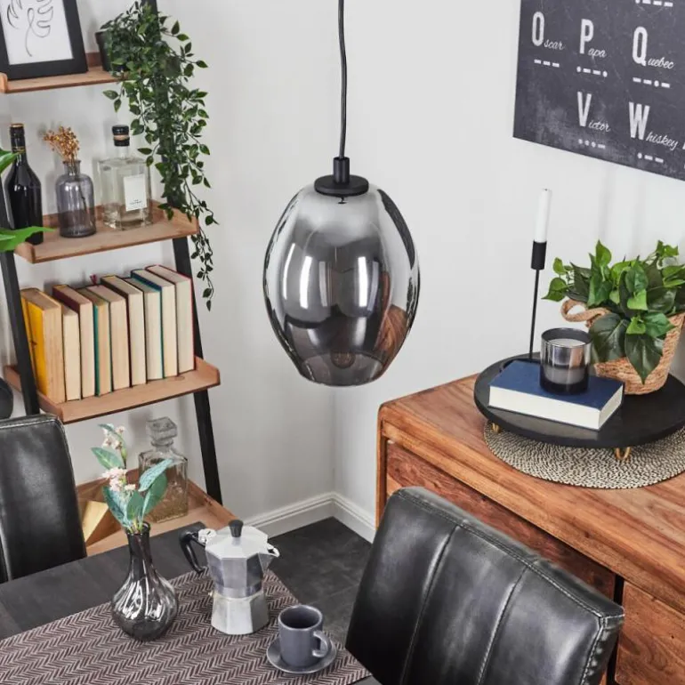 Suspension Roosevelt Noir, 1 lumière