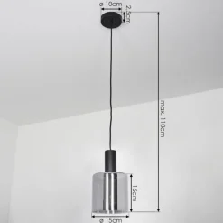 Suspension Roosevelt Noir, 1 lumière