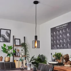 Suspension Roosevelt Noir, 1 lumière