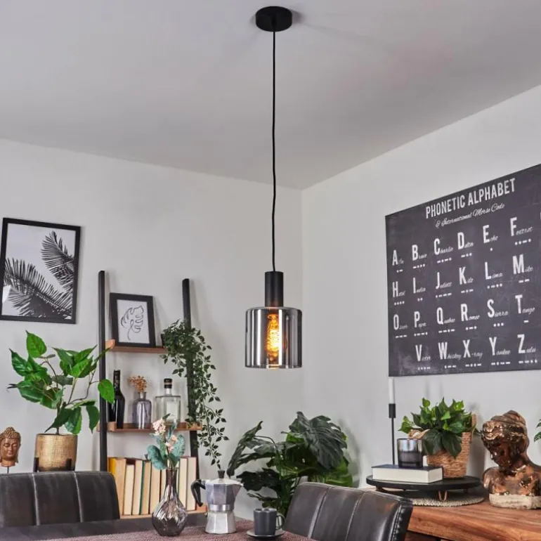 Suspension Roosevelt Noir, 1 lumière