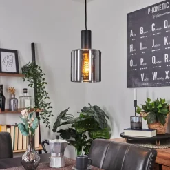 Suspension Roosevelt Noir, 1 lumière