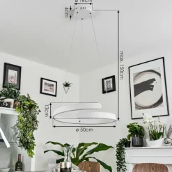 Suspension Rosemond LED Blanc, 1 lumière