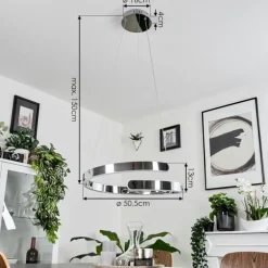 Suspension Rosemond LED Chrome, 1 lumière