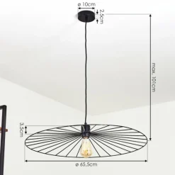 Suspension Rossedalen Noir, 1 lumière