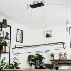 Suspension Rung LED Noir, 1 lumière