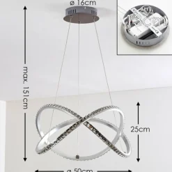 Suspension Saginaw LED Nickel mat, 1 lumière, Télécommandes, Changeur de couleurs