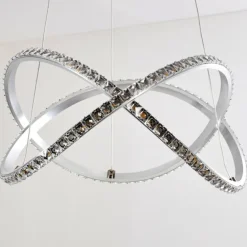 Suspension Saginaw LED Nickel mat, 1 lumière, Télécommandes, Changeur de couleurs