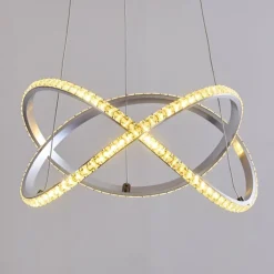 Suspension Saginaw LED Nickel mat, 1 lumière, Télécommandes, Changeur de couleurs