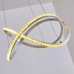 Suspension Saginaw LED Nickel mat, 1 lumière, Télécommandes, Changeur de couleurs