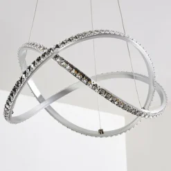 Suspension Saginaw LED Nickel mat, 1 lumière, Télécommandes, Changeur de couleurs