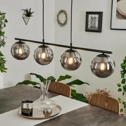 Suspension Salamonde Noir, 4 lumières