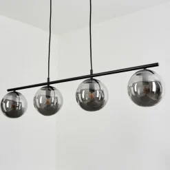 Suspension Salamonde Noir, 4 lumières