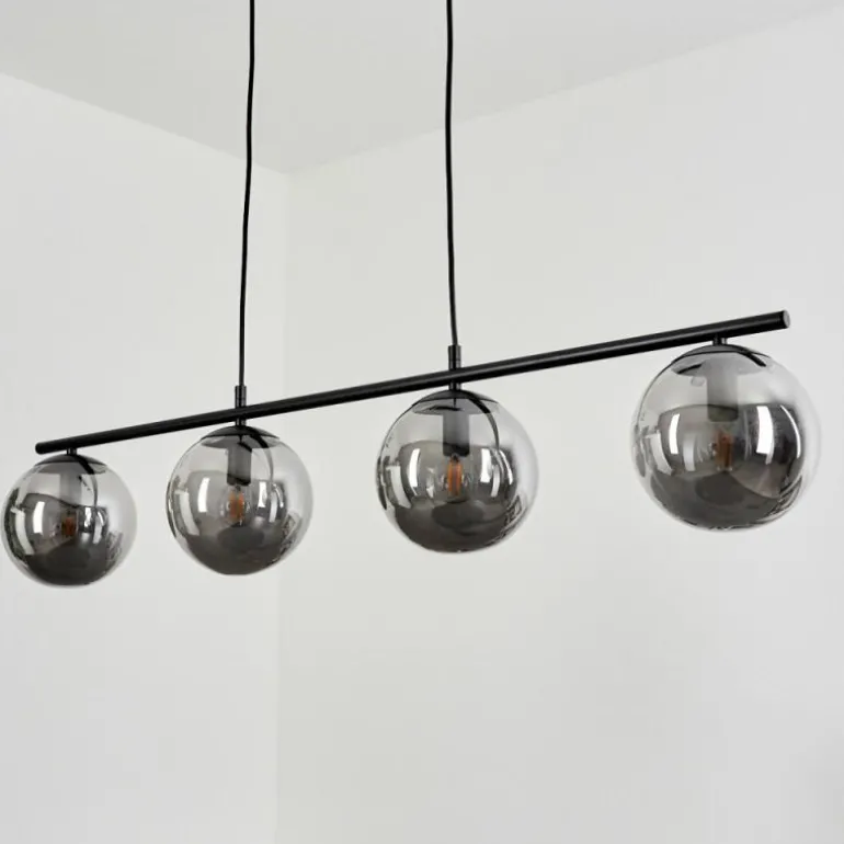 Suspension Salamonde Noir, 4 lumières