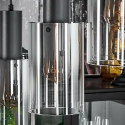 Suspension Sambour Noir, 4 lumières