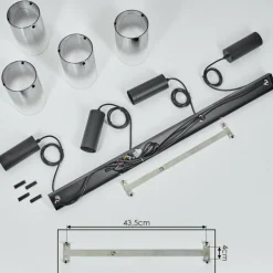 Suspension Sambour Noir, 4 lumières