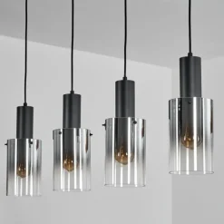 Suspension Sambour Noir, 4 lumières