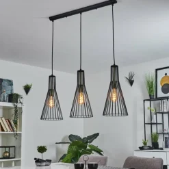 Suspension Samorinha Noir, 3 lumières