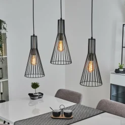 Suspension Samorinha Noir, 3 lumières