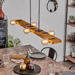 Suspension Schanis Écru, Noir, 5 lumières