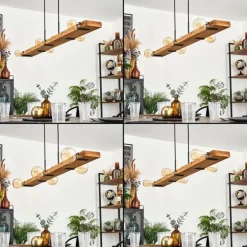 Suspension Schanis Écru, Noir, 5 lumières