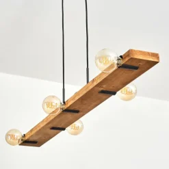 Suspension Schanis Écru, Noir, 5 lumières