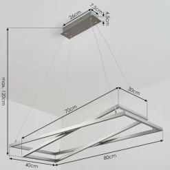 Suspension Schleitheim Chrome, Nickel mat, Blanc, 1 lumière