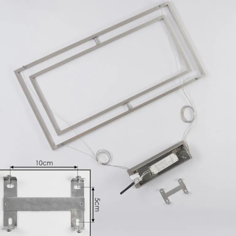 Suspension Schleitheim Chrome, Nickel mat, Blanc, 1 lumière