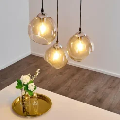 Suspension Schnabek Chrome, Noir, 3 lumières