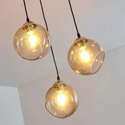 Suspension Schnabek Chrome, Noir, 3 lumières