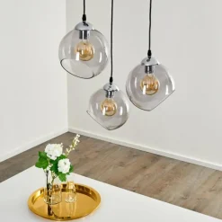 Suspension Schnabek Chrome, Noir, 3 lumières