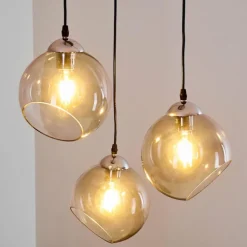 Suspension Schnabek Chrome, Noir, 3 lumières