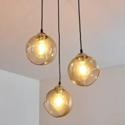 Suspension Schnabek Chrome, Noir, 3 lumières