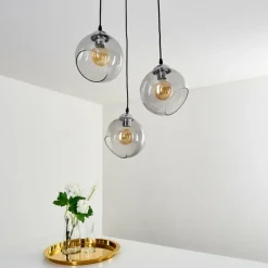 Suspension Schnabek Chrome, Noir, 3 lumières