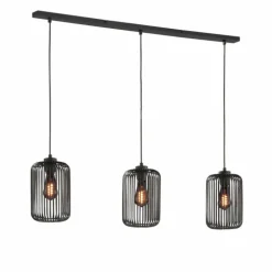Suspension SCHÖNER WOHNEN-Kollektion Cage Noir, 3 lumières