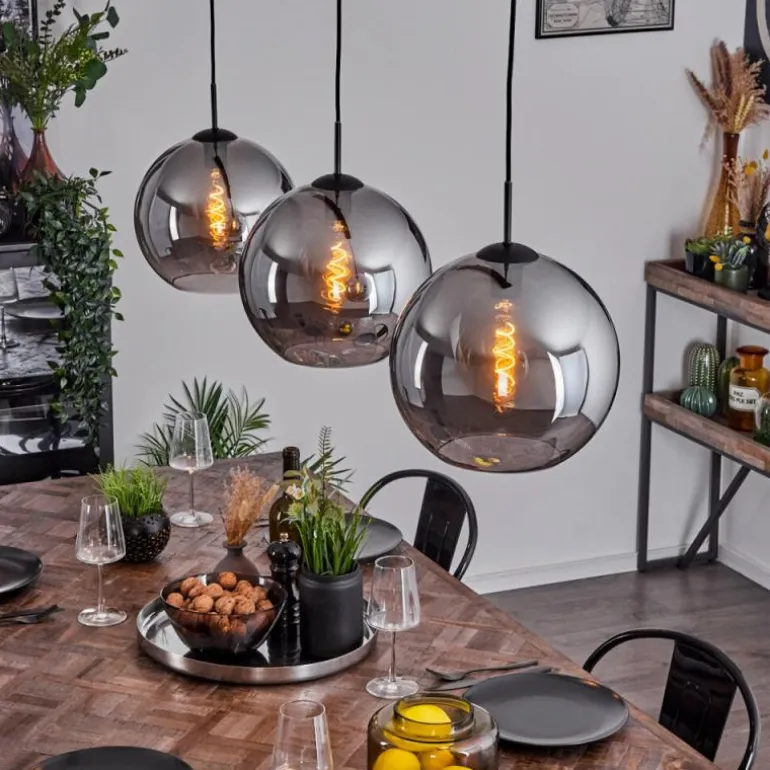 Suspension Semrong Noir, 3 lumières