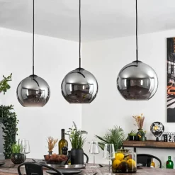 Suspension Semrong Noir, 3 lumières