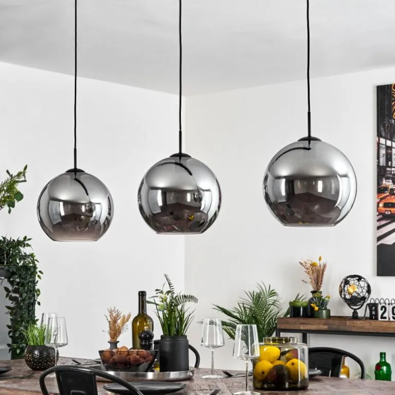 Suspension Semrong Noir, 3 lumières