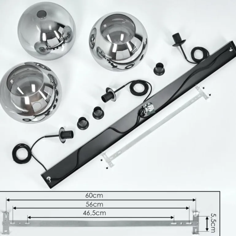 Suspension Semrong Noir, 3 lumières