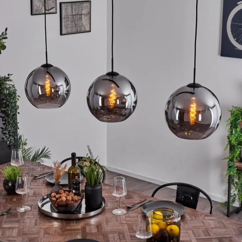 Suspension Semrong Noir, 3 lumières