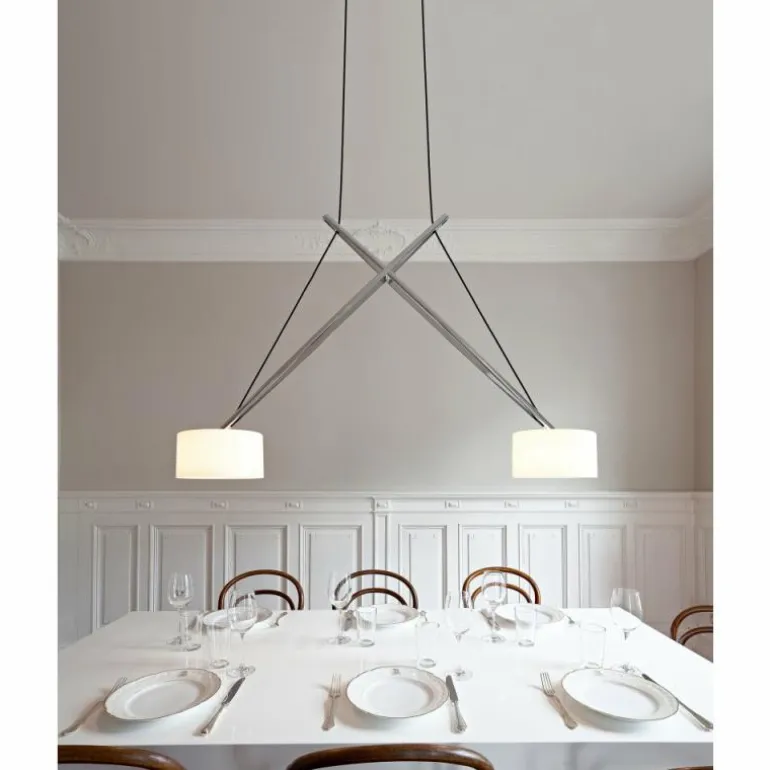 Suspension Serien Lighting TWIN LED Chrome, 2 lumières