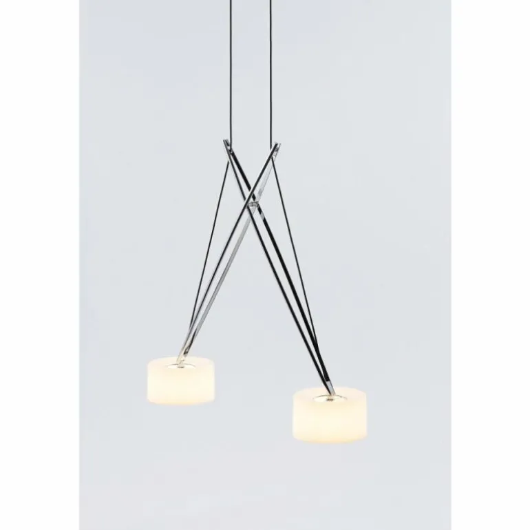 Suspension Serien Lighting TWIN LED Chrome, 2 lumières