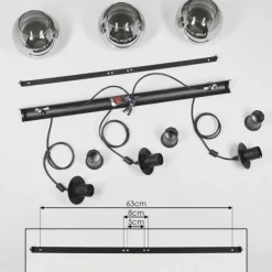 Suspension Sernf Noir, 3 lumières