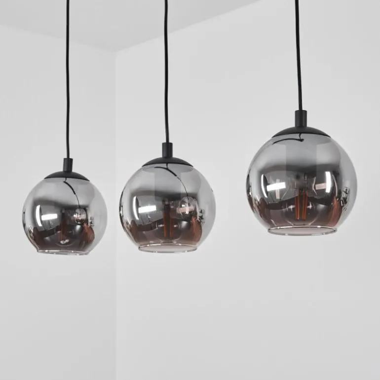 Suspension Sernf Noir, 3 lumières