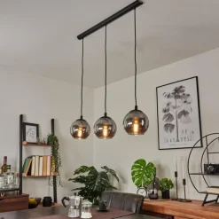 Suspension Sernf Noir, 3 lumières