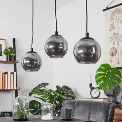 Suspension Sernf Noir, 3 lumières