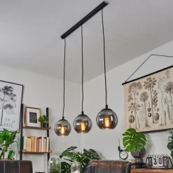 Suspension Sernf Noir, 3 lumières