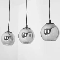 Suspension Sernf Noir, 3 lumières