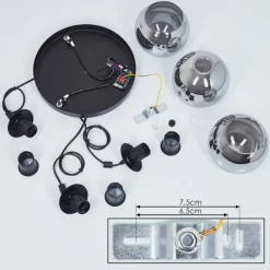 Suspension Sernf Noir, 3 lumières