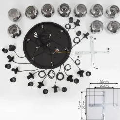 Suspension Sernf Noir, 10 lumières