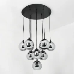 Suspension Sernf Noir, 10 lumières
